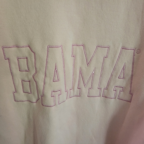 Comfort Wash Women's Pink Embroidered BAMA Long Sleeve Sweatshirt Size Small - Picture 3 of 5